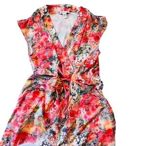 Athleta Marlow Romper Womens Size S Multicolor Floral V-Neck Tie Waist